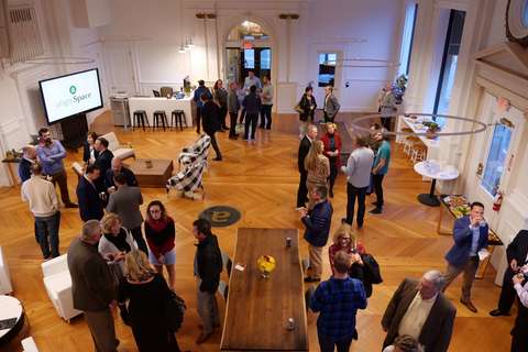 a group of people in a room