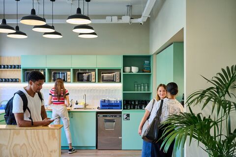 a group of people performing on a counter