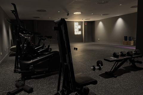 a gym with exercise equipment