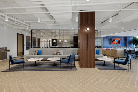 a room filled with furniture and a table