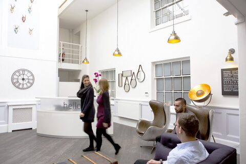 a group of people in a room