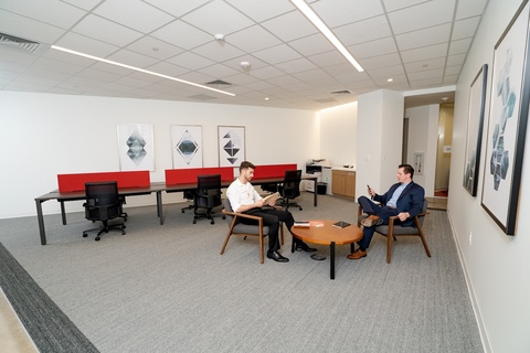 a room filled with furniture and a table
