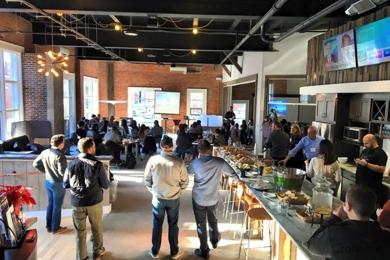 a group of people performing on a counter
