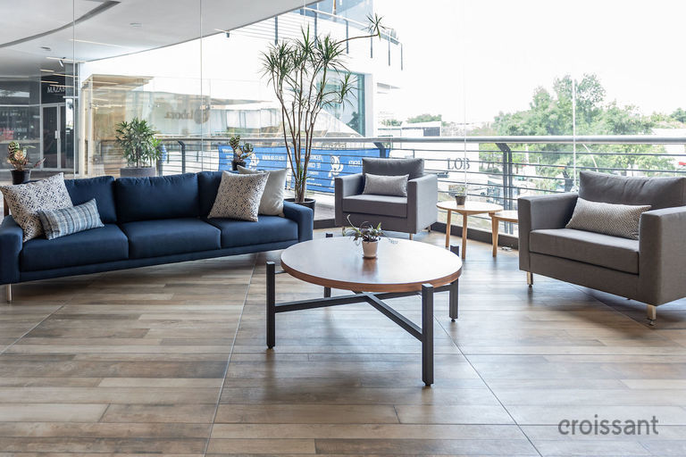 a room filled with furniture and a table