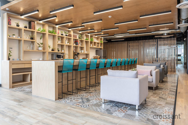 a room filled with furniture and a table