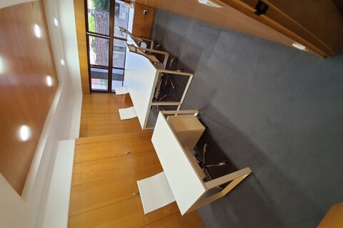 a room with a wooden floor