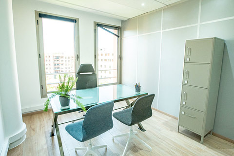 a green chair in a room