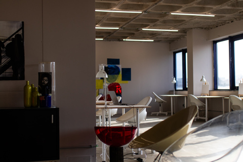 an empty glass on a table