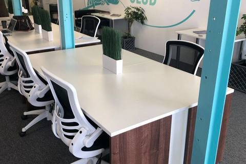 a green chair in a room