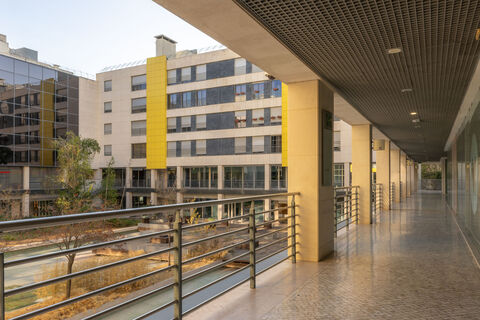 a building with a railing