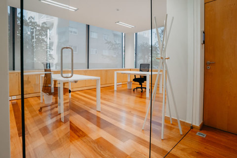 a room with a wood floor