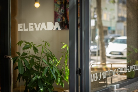 a glass door of a store window