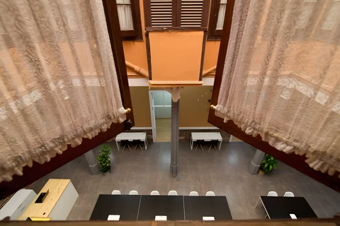 a view of a living room