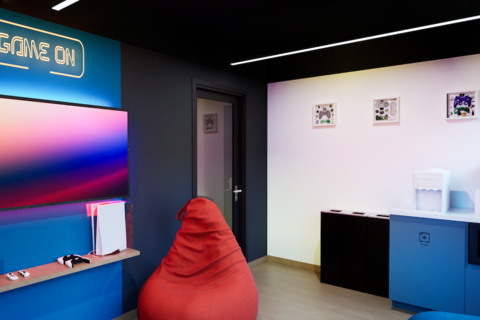 a flat screen tv sitting in a room