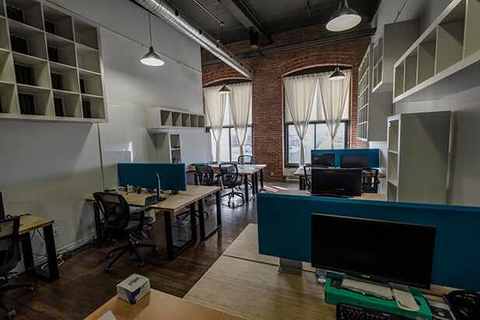 a room filled with furniture and a table