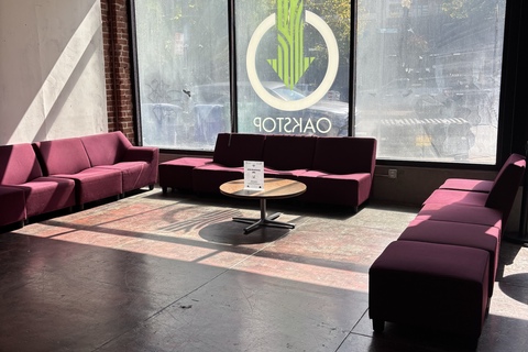 a room with couches and a table