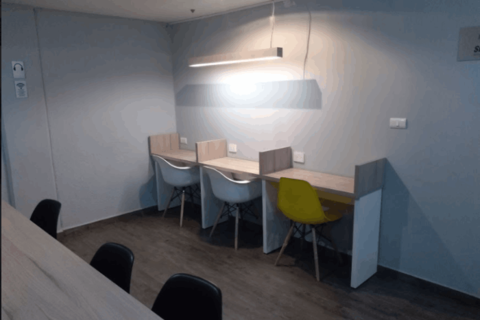a room filled with furniture and a table
