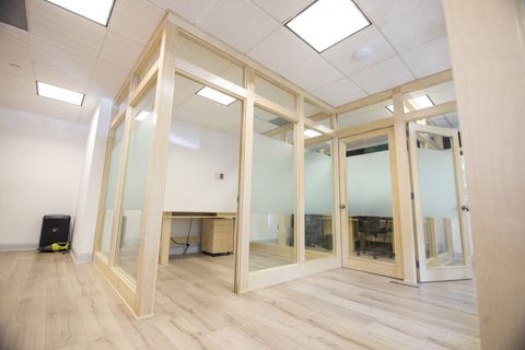 a room with a wood floor