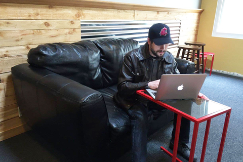 a man sitting in a chair