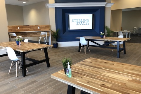 a room filled with furniture and a bench