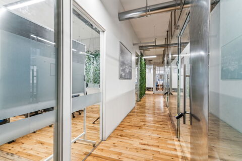 a glass door