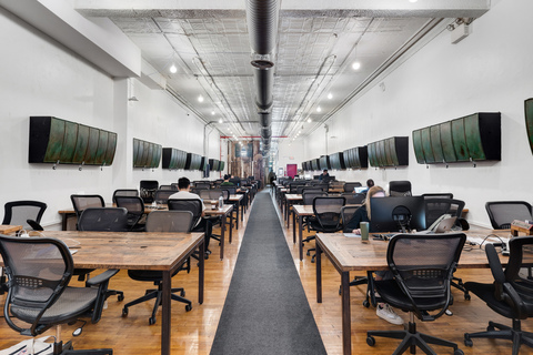 a room filled with furniture and a table