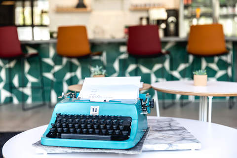 a typewriter on a table