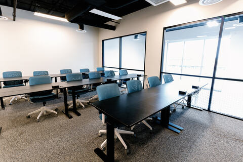  Modern Industrial Workshop with floor to ceiling windows near the strip