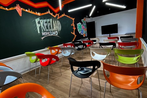 Ibiza ( up to 24 in theatre formation, or 14 with tables)
